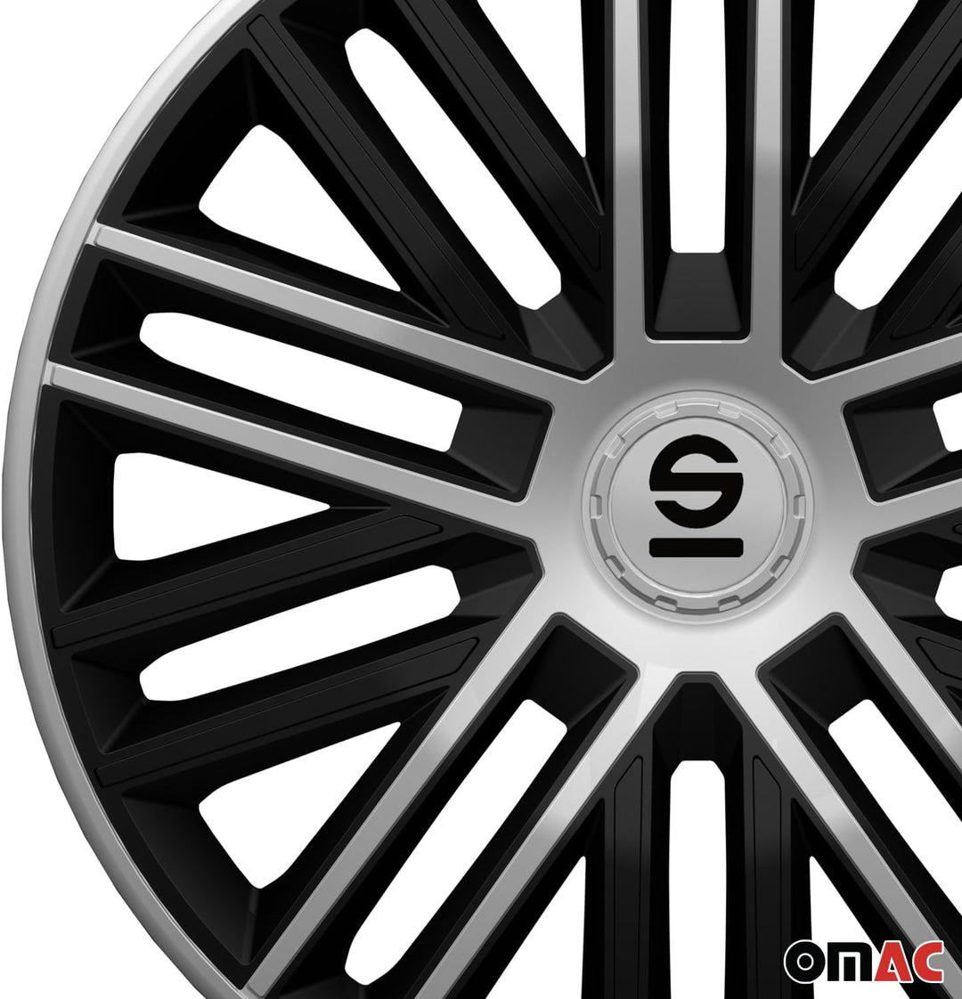 Sparco Radzierblenden Bergamo - 16-Zoll - Schwarz/Silber - Satz mit 4 Stück