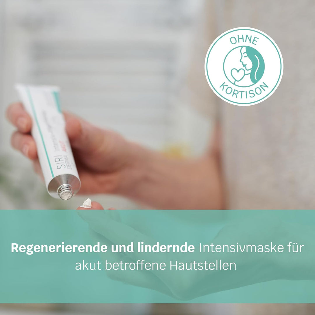SIRIDERMA Intensiv-Pflegemaske Akut | ohne Duftstoffe | Basische Creme-Maske | 150 ml | Vegane Hautp