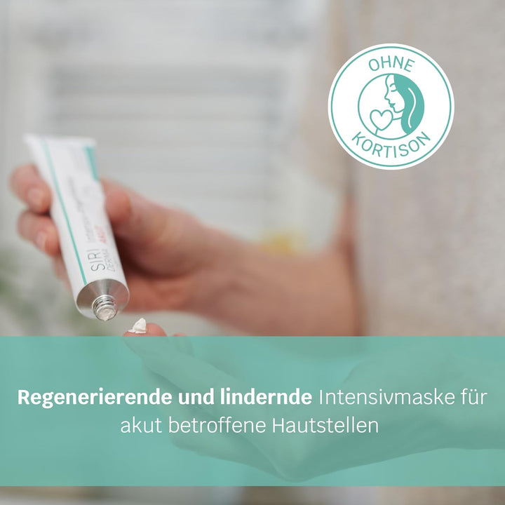 SIRIDERMA Intensiv-Pflegemaske Akut | ohne Duftstoffe | Basische Creme-Maske | 150 ml | Vegane Hautp