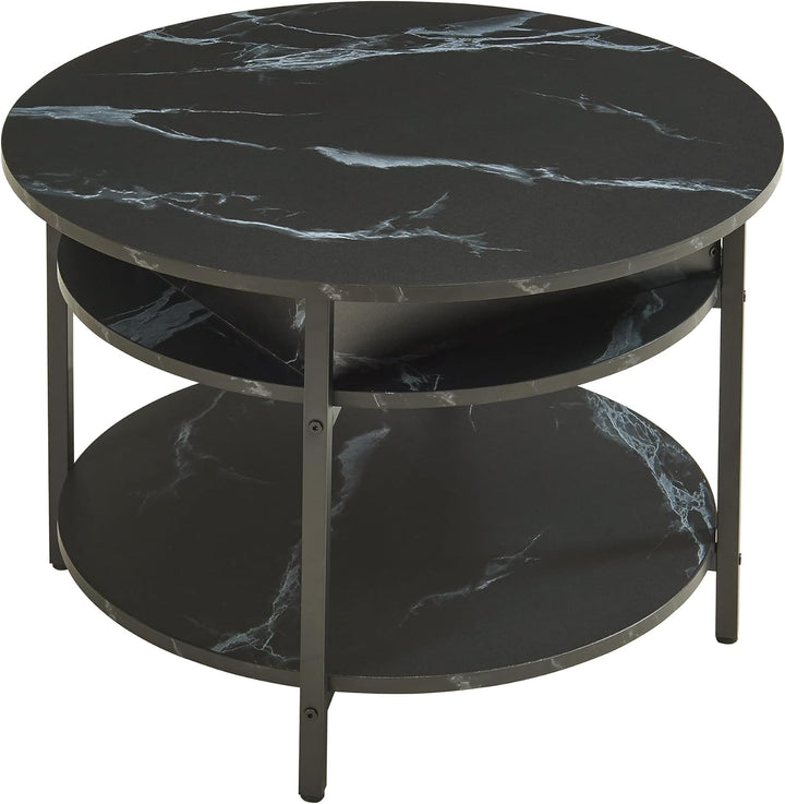 [en.casa] Couchtisch mit Hebeplatte rund Kandas Wohnzimmertisch mit Stauraum Ø70 x 49 cm Kleiner Tis