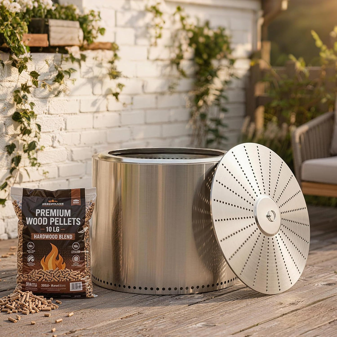 Onlyfire Pellet Adapter für Solo Stove Bonfire 19.5"/49.53cm Feuerschale, Edelstahl Rauchfreier Feue
