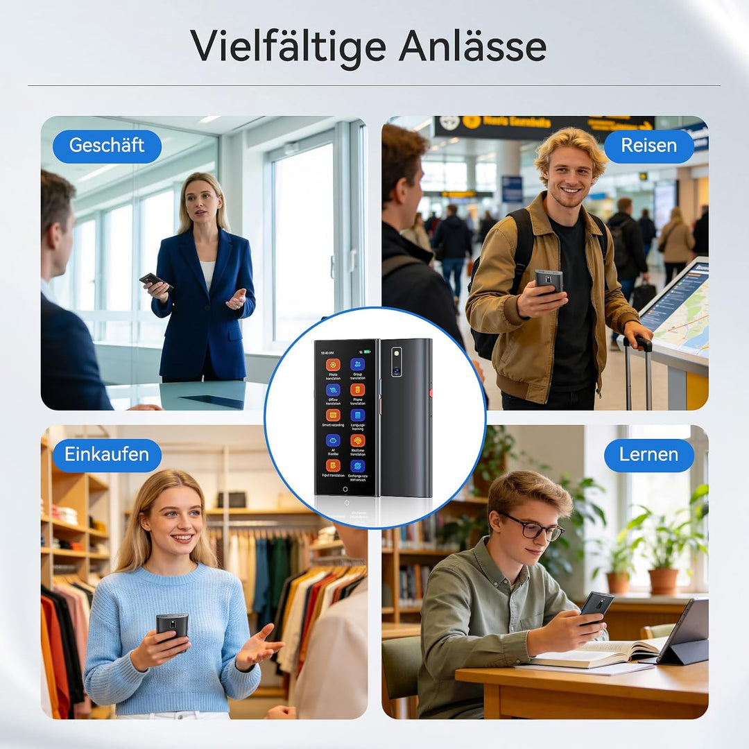Sprachübersetzer Gerät,Übersetzungsgerät mit Sprachausgabe Translator,150 Sprachen AI Online Offline