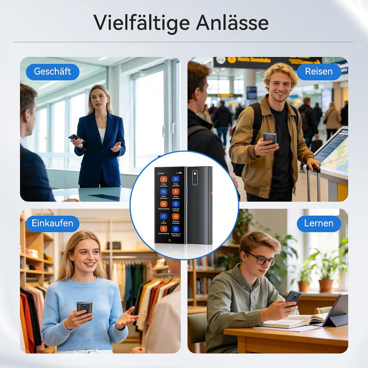 Sprachübersetzer Gerät,Übersetzungsgerät mit Sprachausgabe Translator,150 Sprachen AI Online Offline
