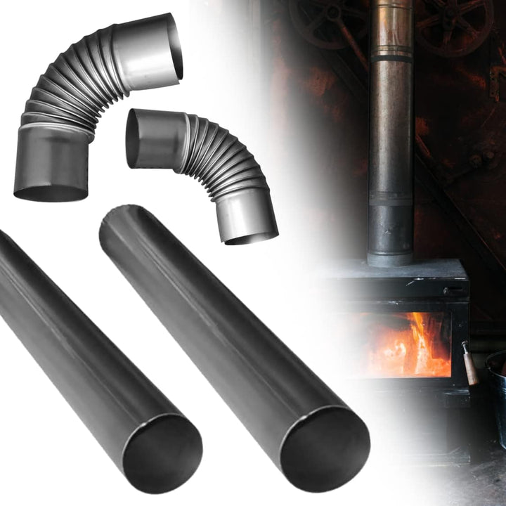 Ofenrohre Rauchrohr für Kaminöfen Ofenknie Kaminrohr Abgasrohr 90° Bogen ∅150mm Metall Komponenten d