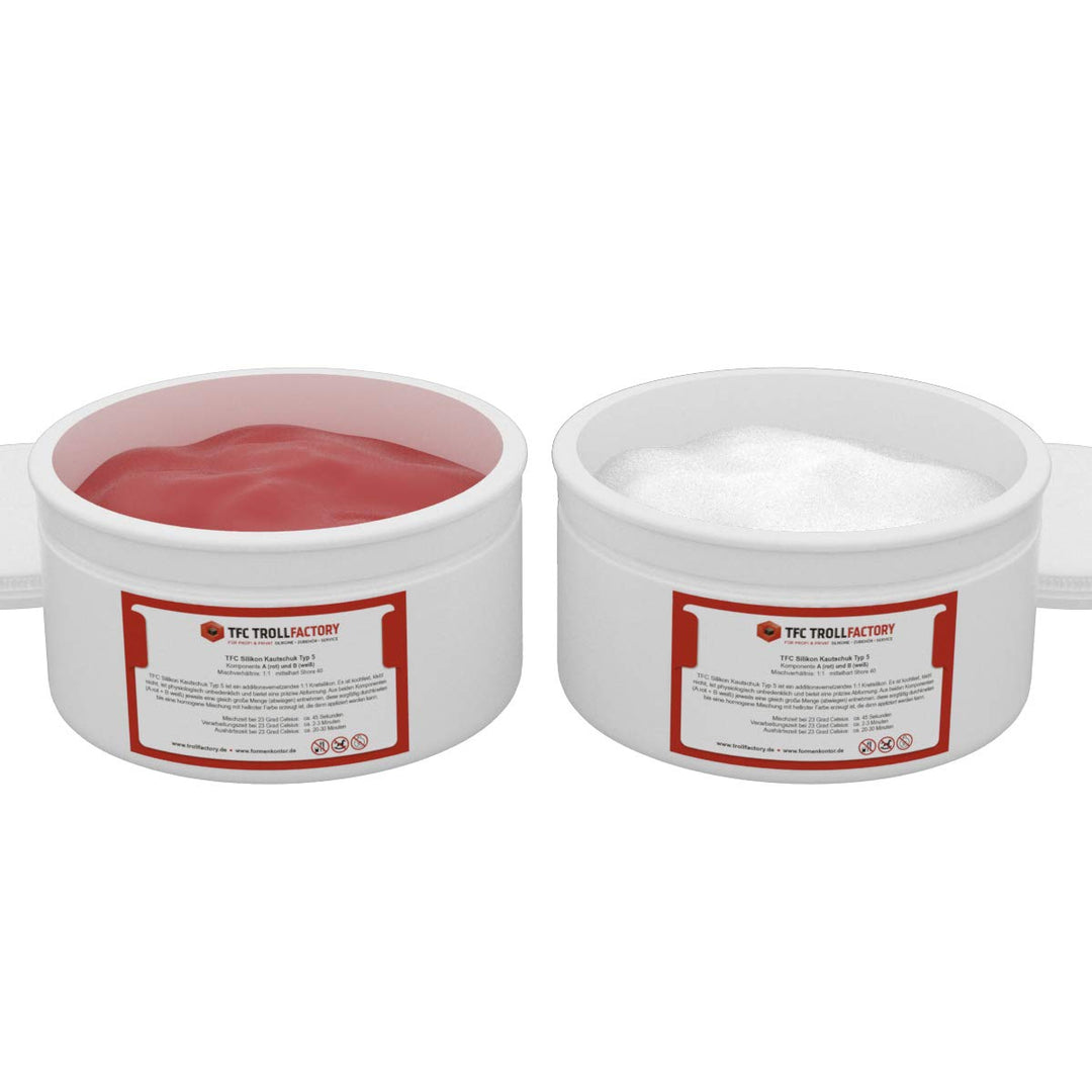 TFC Silikon Kautschuk Typ 5 I Knetsilikon, mittelhart I 500 g (2 x 250 g) 0,5 kg, 0,5 kg