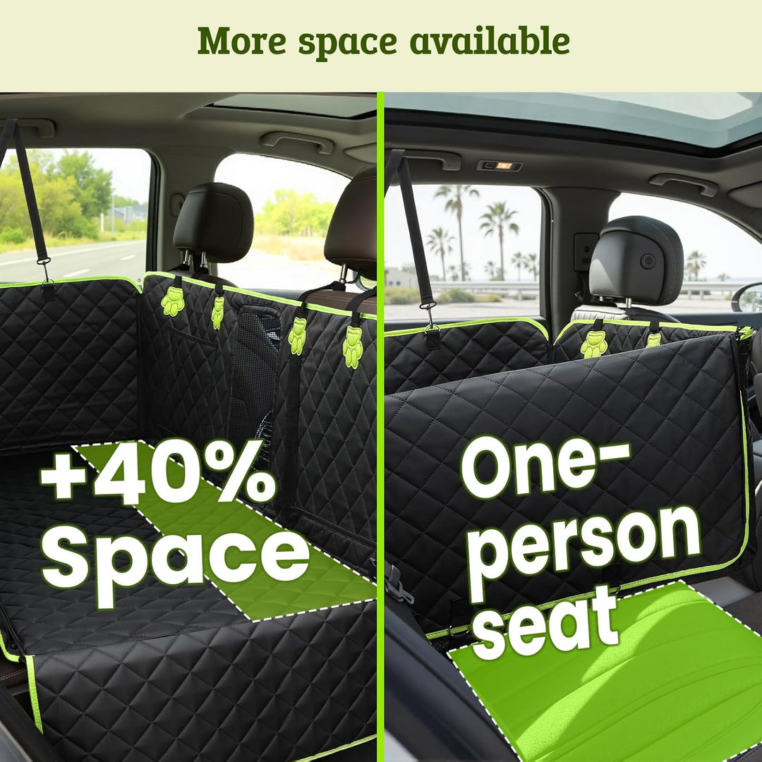pecute 2-in-1 Hundedecke Auto Rückbank, Extra Stabiler Hunde Autositz, Hunde Autositz Rückbank Verbr