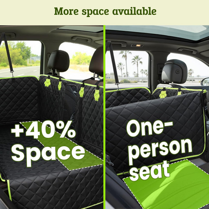 pecute 2-in-1 Hundedecke Auto Rückbank, Extra Stabiler Hunde Autositz, Hunde Autositz Rückbank Verbr