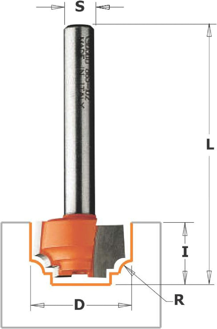 CMT ORANGE TOOLS 965.101.11 - KLASSISCHER NUTFRÄSER HM S=8 D=12.7 R=1.2