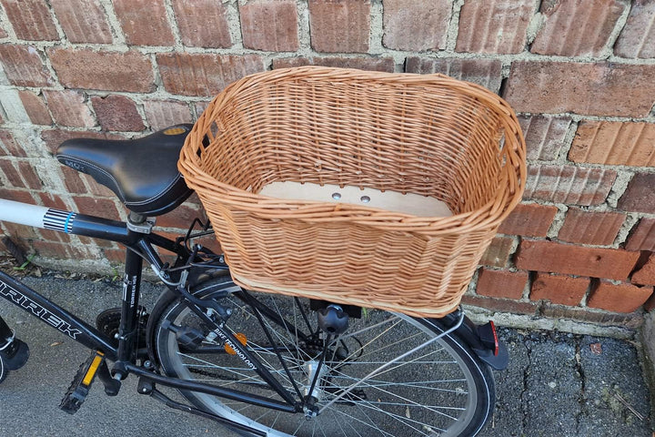 Tigana - Einkaufskorb Transportkorb Fahrradkorb Weide für Gepäckträger eckig 44x34 cm Natur (44-N)