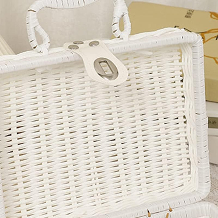 Weidengeflecht Picknickkorb, 26×17×11cm Retro Gewebte Picknickbox | Kunststoff Rattan Koffer Picknic