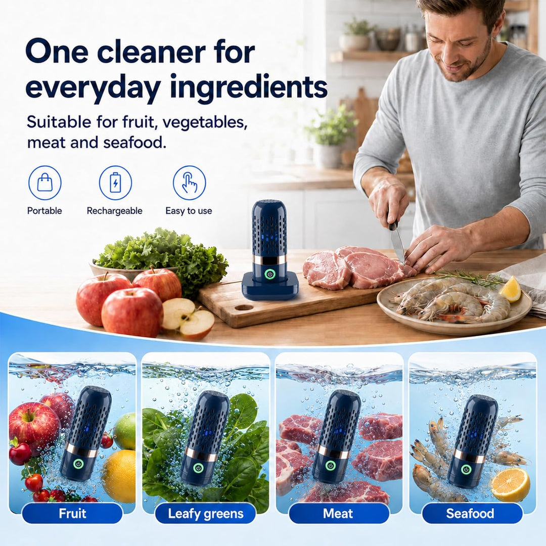 Sonhomay Obst- und Gemüsewaschmaschine Portable USB Wiederaufladbare Obstreinigungsmaschine für Obst