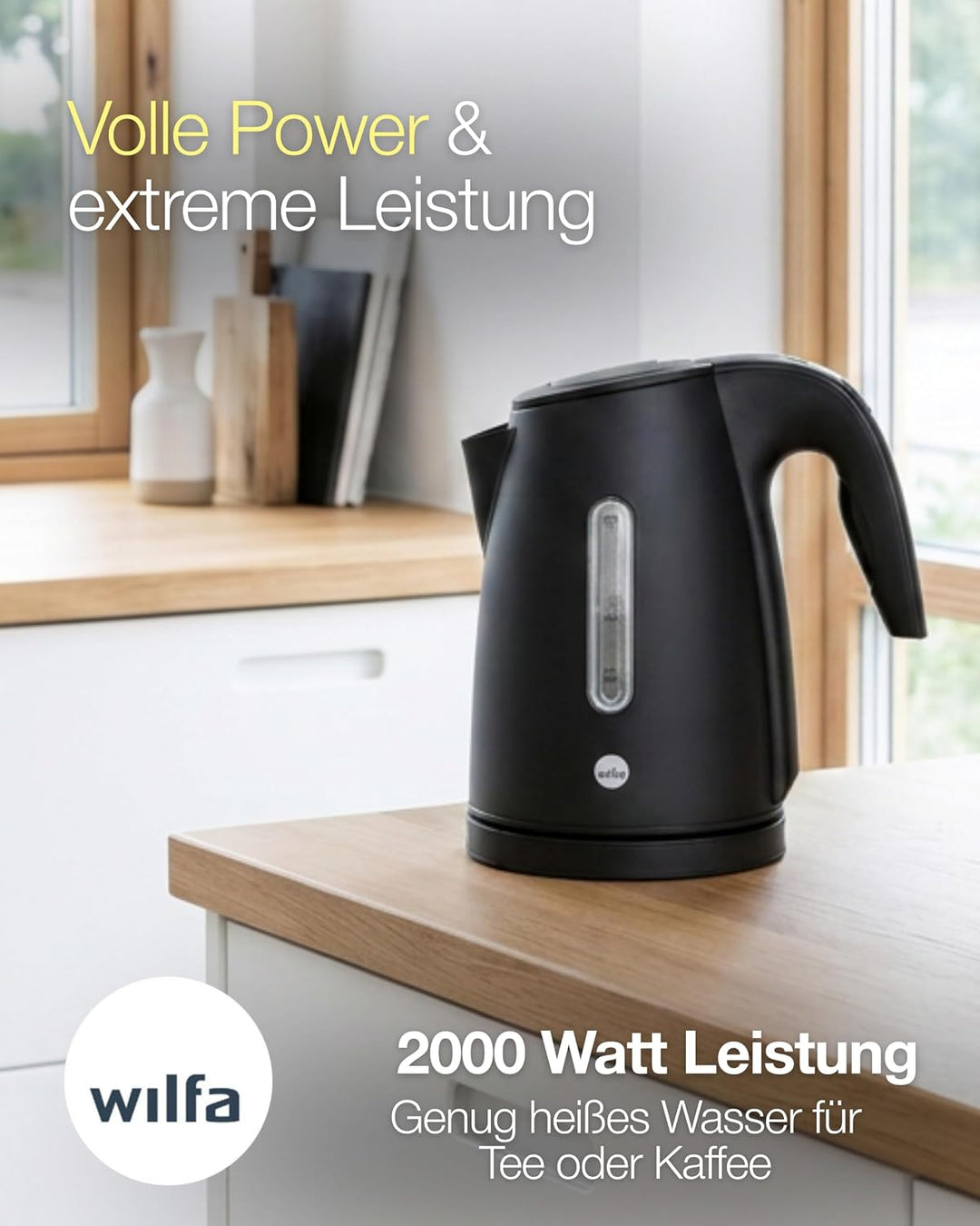 Wilfa RAPIDS Wasserkocher mit einem Fassungsvermögen von 1,7 Litern, 2000 Watt, aussenliegende Wasse