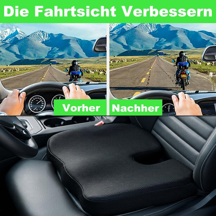 FOUNDCOOL Memory Schaum Orthopädisches Sitzkissen Auto, Ergonomisches Autositzkissen Auto Sitzkissen