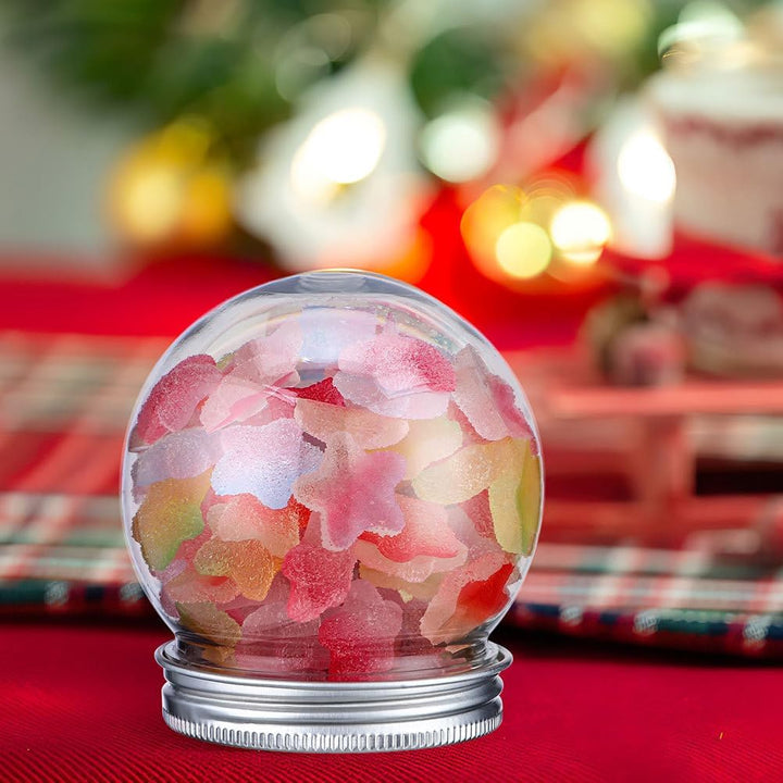 10 Stück Schneekugel Selber Machen: aus Durchsichtigem Kunststoff mit Abschraubbaren Kappen, Befüllb