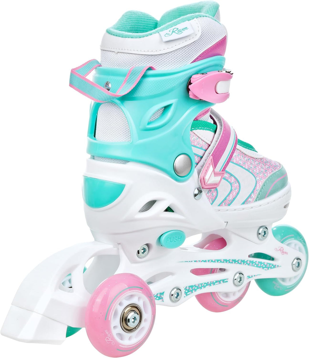 RAVEN 3in1 Inline Skates Triskates Rollschuhe Inliner für Kinder Mädchen verstellbar 30-33 (18,5cm-2
