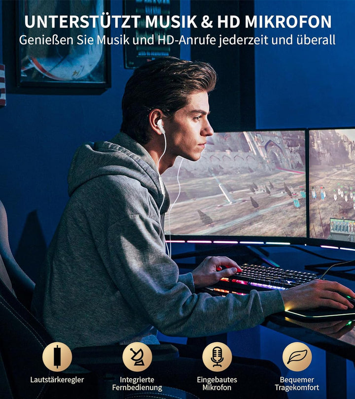 USB C Kopfhörer für Samsung Galaxy S26 S25 S24 Ultra A56 A55 iPhone 17 Kopfhörer mit Kabel USB C Hea