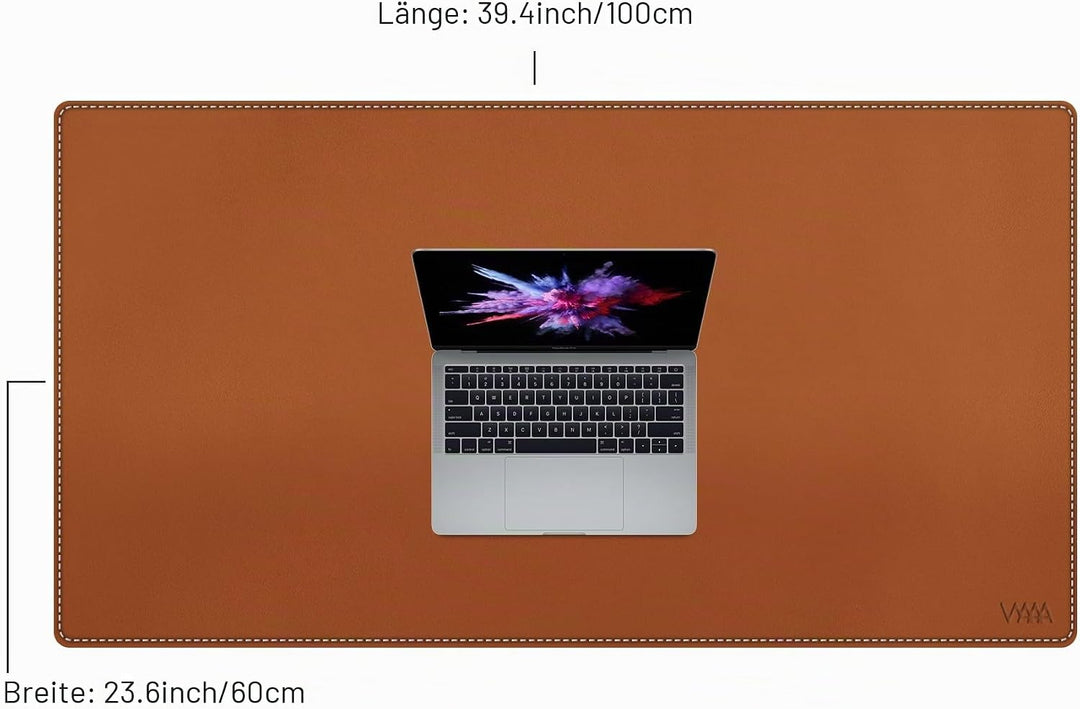 VYAAA Schreibtischunterlage Leder und Kork, 100 x 60cm Tischunterlage, Multifunktionales Laptop Mous