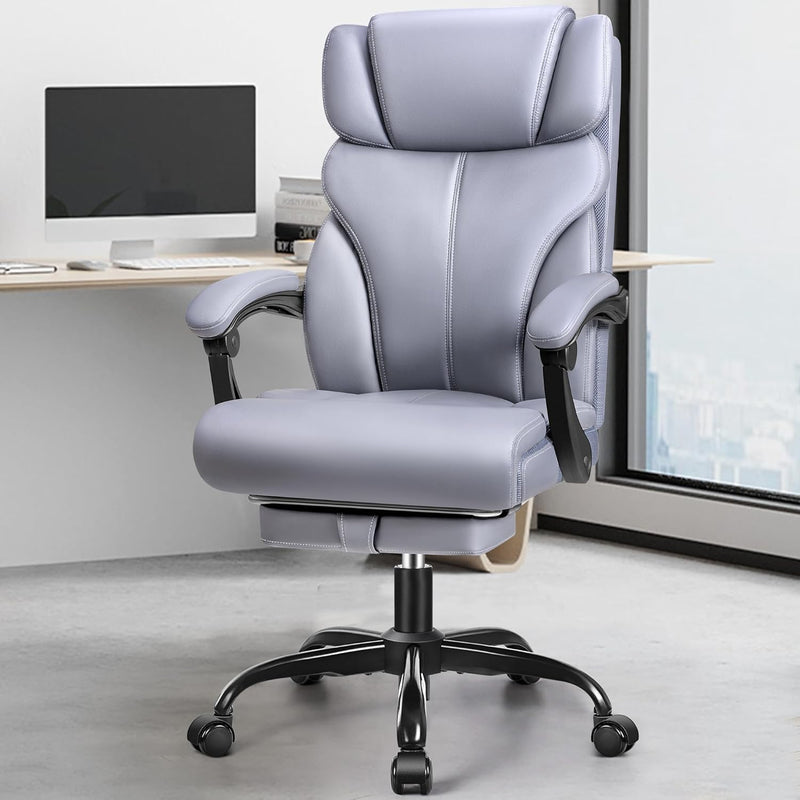 FelixKing Bürostuhl, Chefsessel, Chefsessel aus Leder, Ergonomischer hoher Bürostuhl, Bequemer drehb