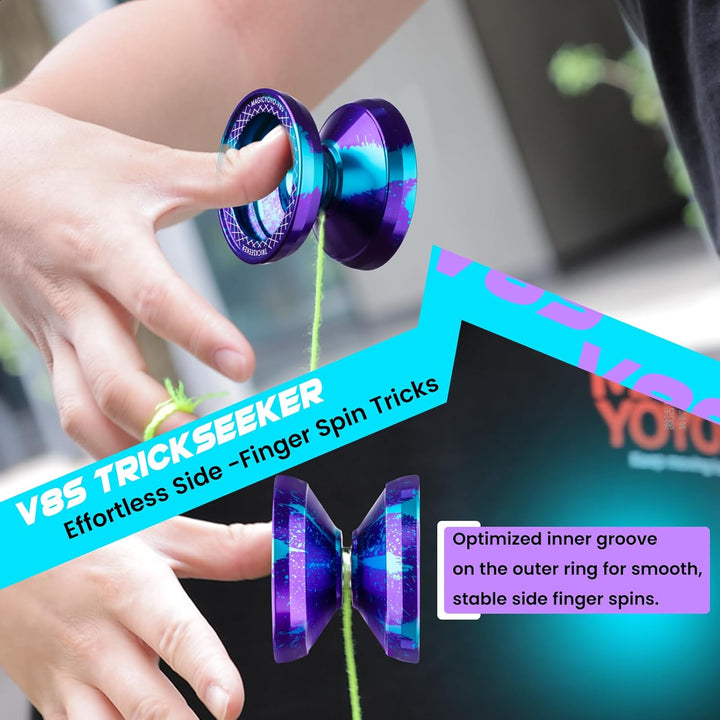 MAGICYOYO V8S JoJo für Kinder ab 8 Jahren - Profi Finger-Spin Yoyo für Anfänger & Fortgeschrittene,