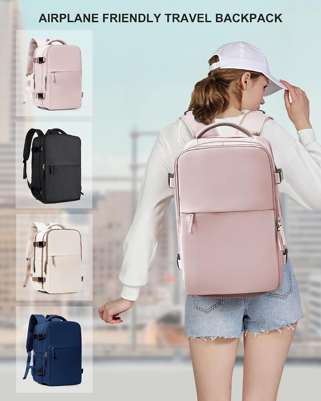 SZLX Grosser Reiserucksack Damen,Vakuum Rucksack mit Pumpe Ryanair Handgepäck 40x30x20 Herren, Wizza