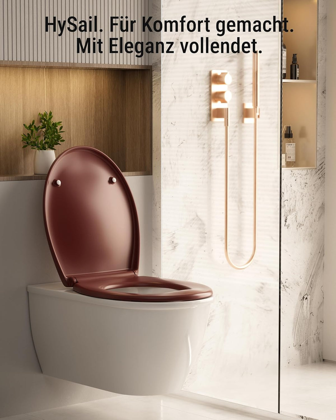 HySail Hochwertiger Toilettendeckel mit Absenkautomatik, Schnellverschluss und Hygienischer Oberfläc