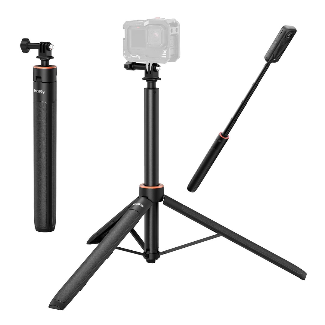 SMALLRIG 59" Selfie-Stativ für GoPro Hero 13/12/11/10,für DJI Action 5 Pro/4/3/Osmo360 Nano, unsicht