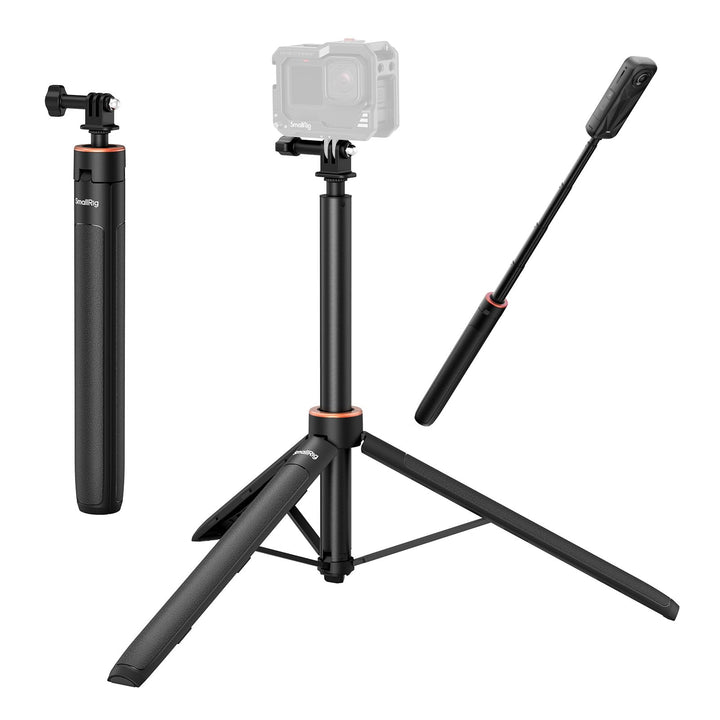 SMALLRIG 59" Selfie-Stativ für GoPro Hero 13/12/11/10,für DJI Action 5 Pro/4/3/Osmo360 Nano, unsicht