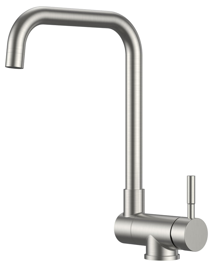 FORIOUS Wasserhahn Küche, Küchenarmatur mit 360° Schwenkbar und Klappbar, L-förmiger Edelstahl Desig