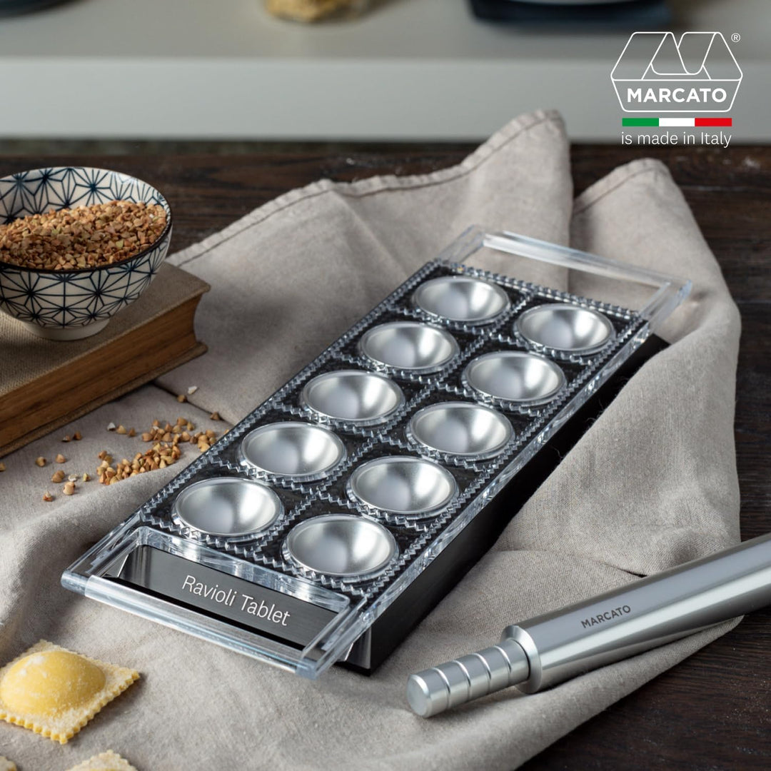 MARCATO Ravioli Tablet. Form für Ravioli Powder Grau. Eloxiertes Aluminium. 20 x 10 x 2 cm. Einfache