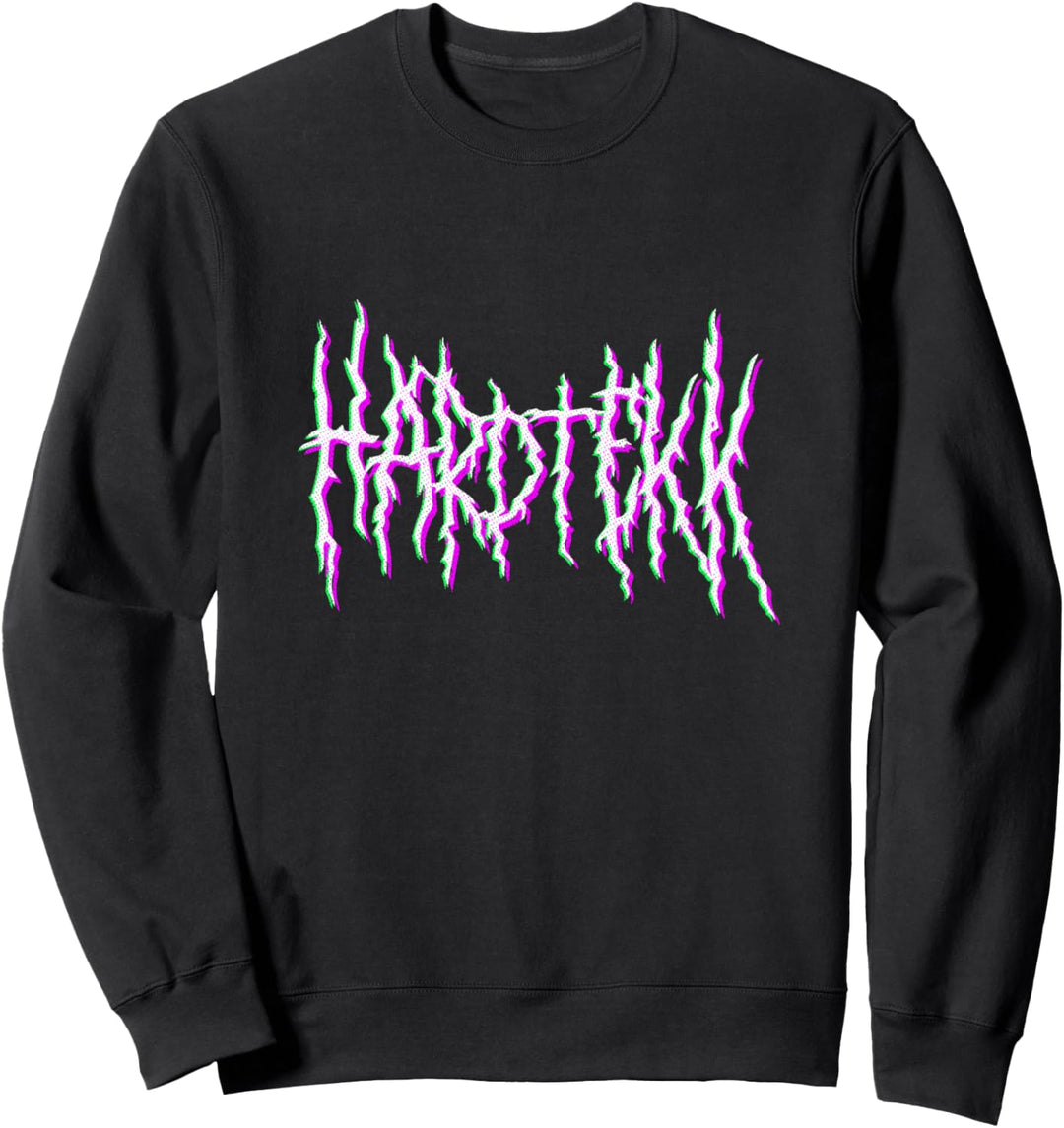 Hard Tekk Black Metal Band Logo Tekkno Speedcore Rave Sweatshirt