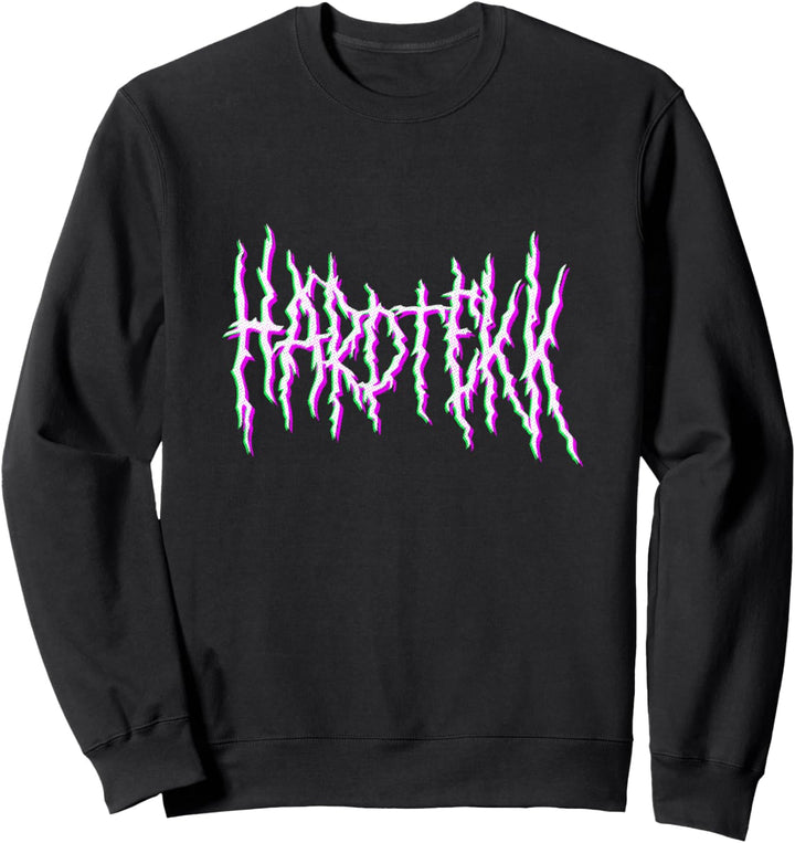 Hard Tekk Black Metal Band Logo Tekkno Speedcore Rave Sweatshirt