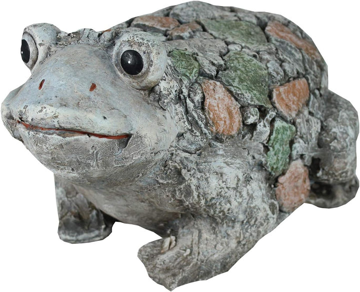 colourliving Frosch Figur Stein Optik gross sitzend Gartenfigur Teich Deko Figur Froschfigur