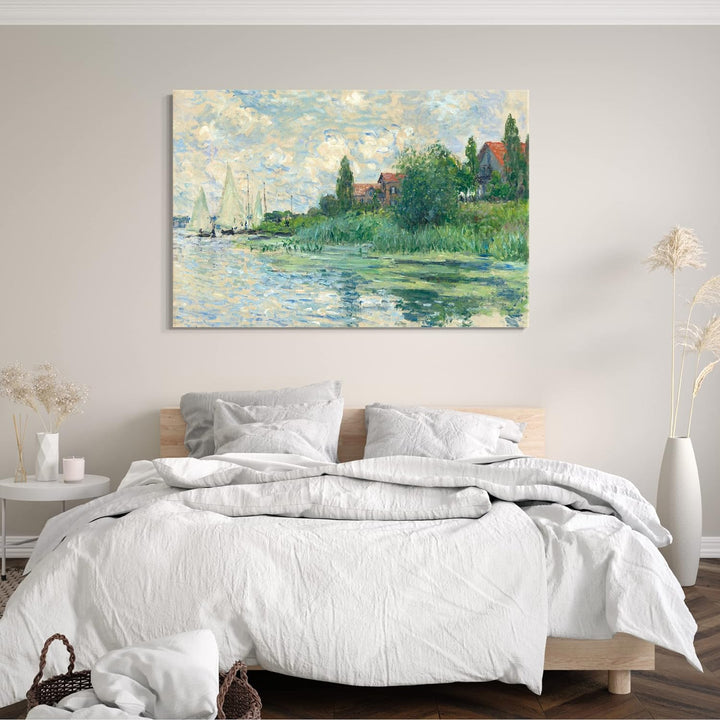 Printed Paintings Leinwand (80x60cm): Claude Monet - Les bords de la Seine au Petit gennevilliers 80
