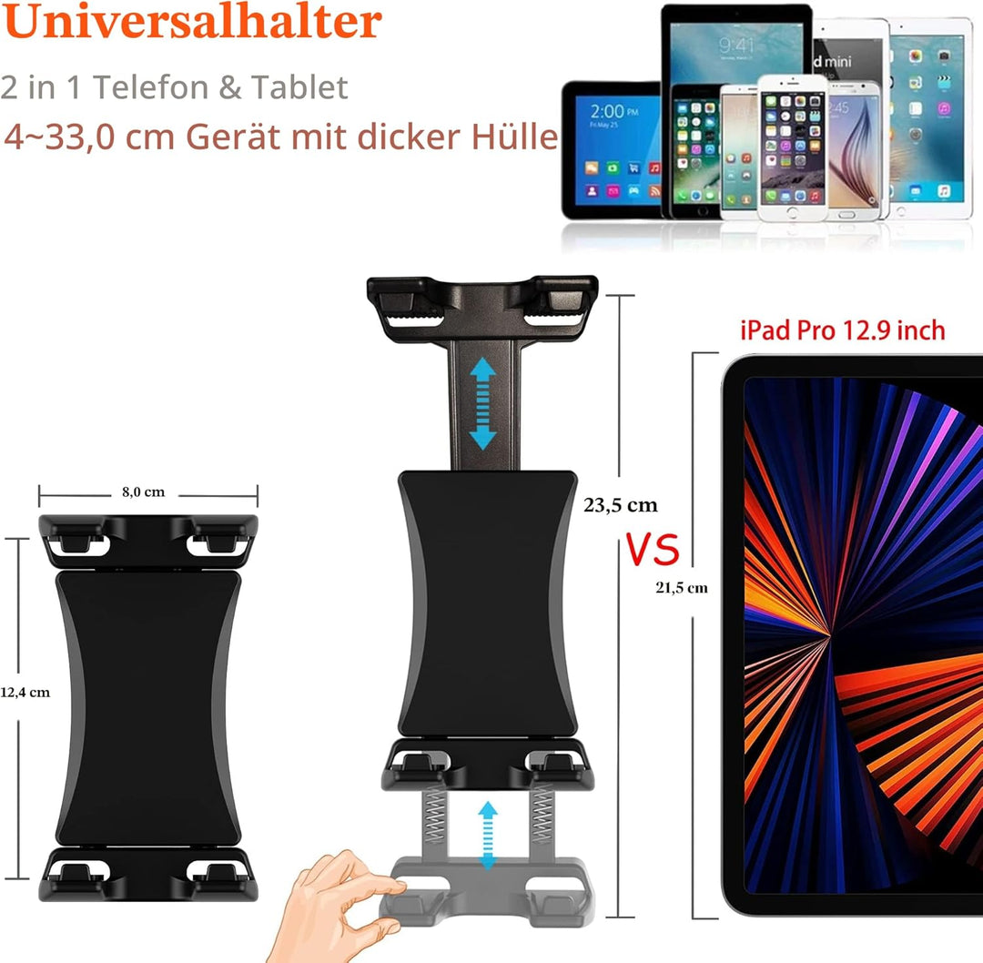 Peastrex IPad Halter für Mikrofonständer Tablet Handyhalterung Mikrofon Notenständer verstellbar dre