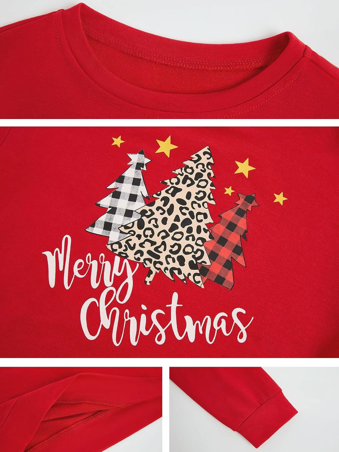 Haloumoning Sweatshirt Mädchen Weihnachtspullover Lustig Rundhals Pullover Winter Oberteile für Kind