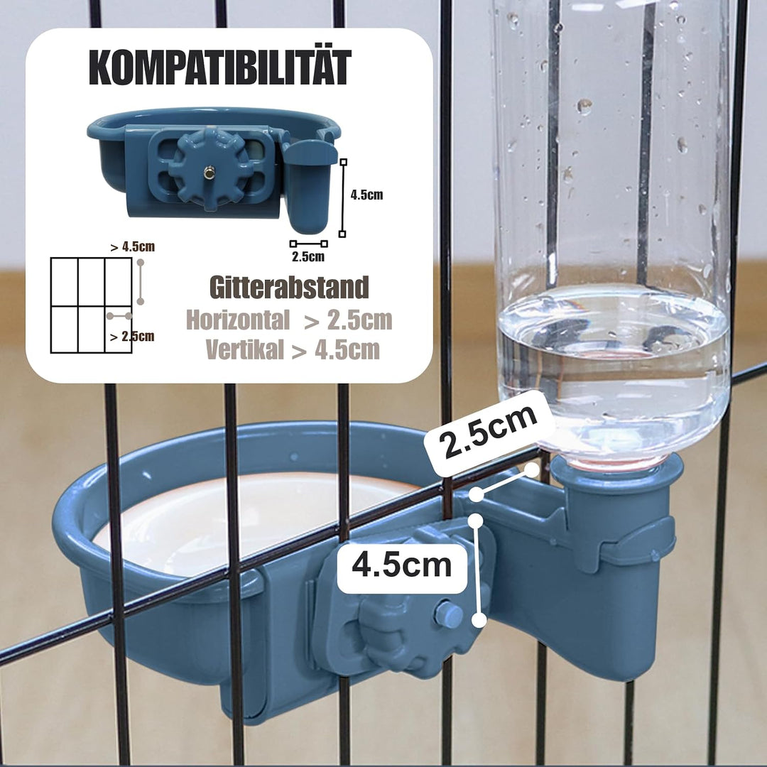 Wasserspender Hund für Käfig Blau, Blau