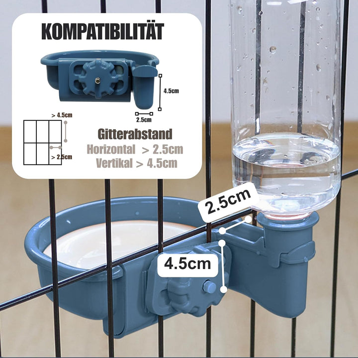 Wasserspender Hund für Käfig Blau, Blau