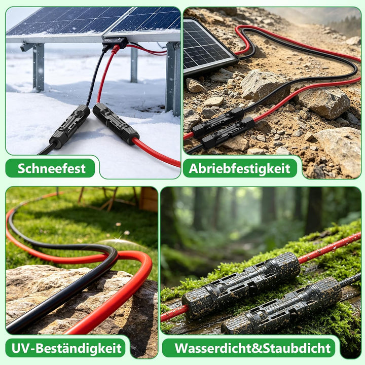 2x20m Solarkabel 4mm2, Solarkabel Verlängerung mit Stecker, Photovoltaik Solarkabel, Verbindungskabe