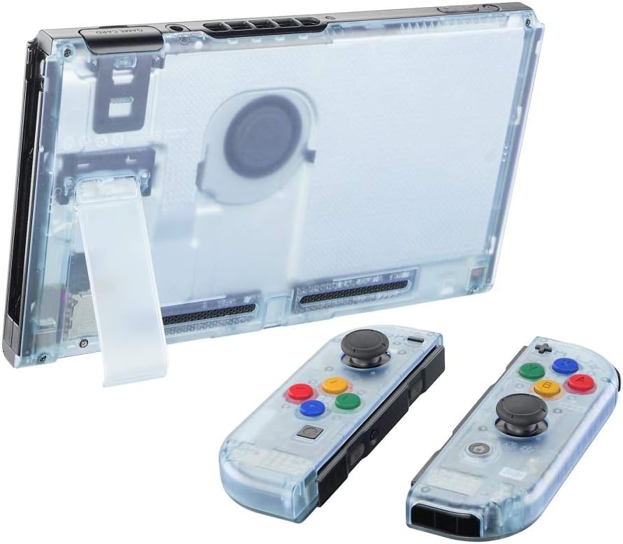 eXtremeRate Hülle Case für Nintendo Switch Joycon/Konsole, Rückgehäuse&Kickstand für Switch Console,