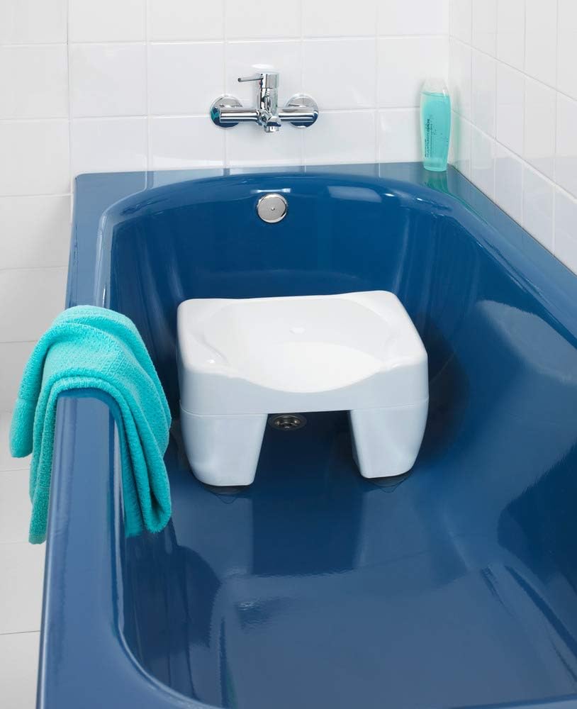 Wenko Badewannenhocker Secura - rutschfest, 150 kg Tragkraft, 40 x 21 x 31 cm, weiss