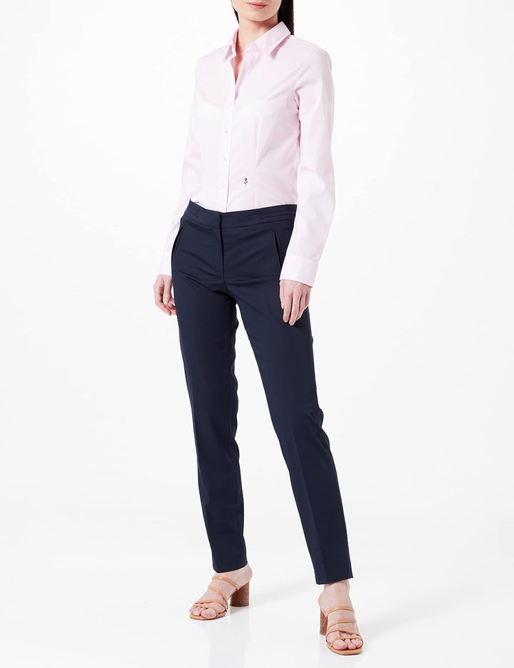 Seidensticker Damen Bluse - Hemdbluse - Slim Fit - Langarm - Uni - 100% Baumwolle