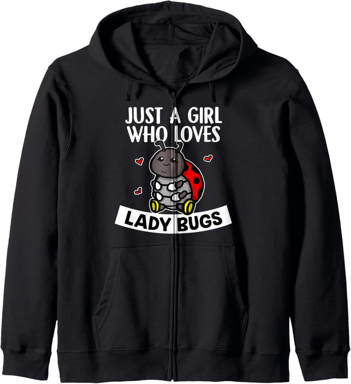 Just A Girl Who Loves Lady Bugs Lustiges Marienkäfer Kostüm Kapuzenjacke