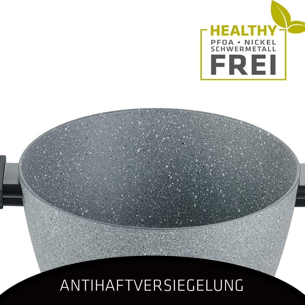 Berndes Topf 20cm- Alu Induktion Special Edition - Kochtopf mit Glasdeckel für alle Herdarten, antih