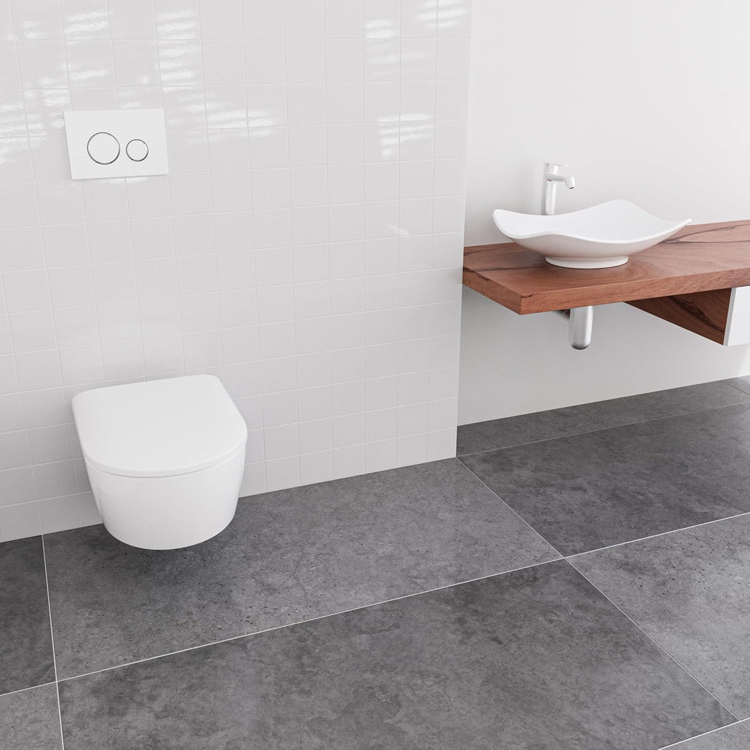 LUVETT® D350 Toilettendeckel mit Absenkautomatik D Form Weiss - SoftClose Klodeckel Abnehmbar - Klob