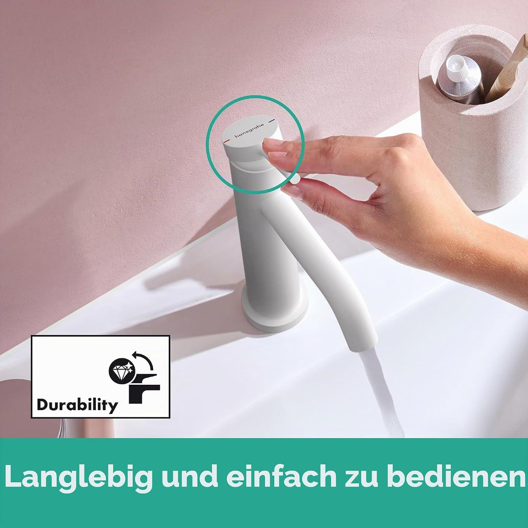 hansgrohe Tecturis S - Waschtischarmatur ohne Ablauf, Wasserhahn Bad mit Auslauf Höhe 110mm, Mischba