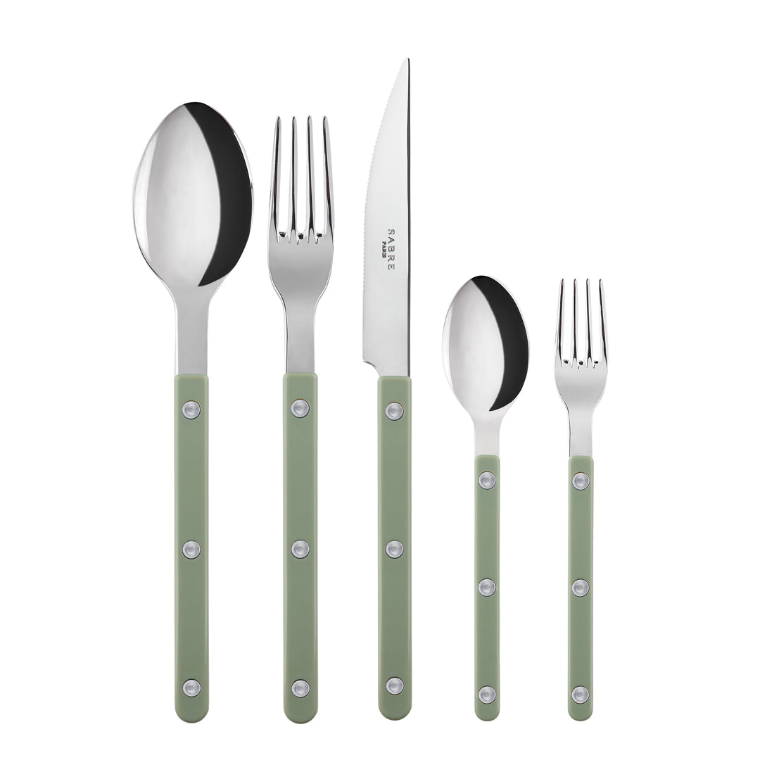 SABRE PARIS - Tafelbesteck, 5-teilig - Bistrot - Messer, Gabel, Esslöffel, Teelöffel & Kuchengabel -