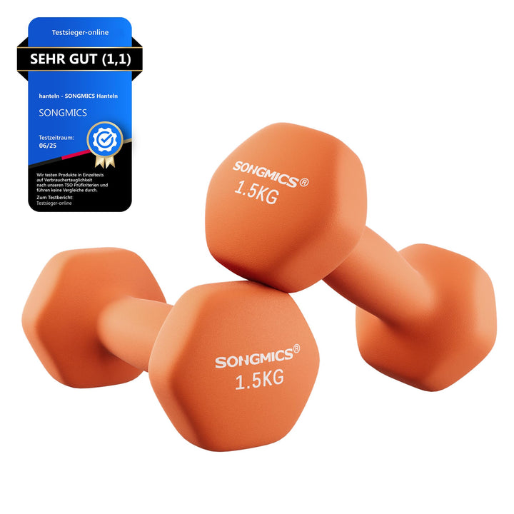 SONGMICS Kurzhanteln 2er Set Hanteln Hexagon Neopren Beschichtung Krafttraining Workout Fitness Trai
