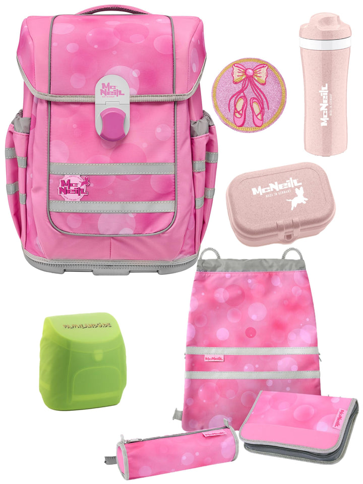 Familando - McNeill Ergo Complete Schulranzen Set - 8-teilig mit Lunch-Set - Ballerina - Ergonomisch