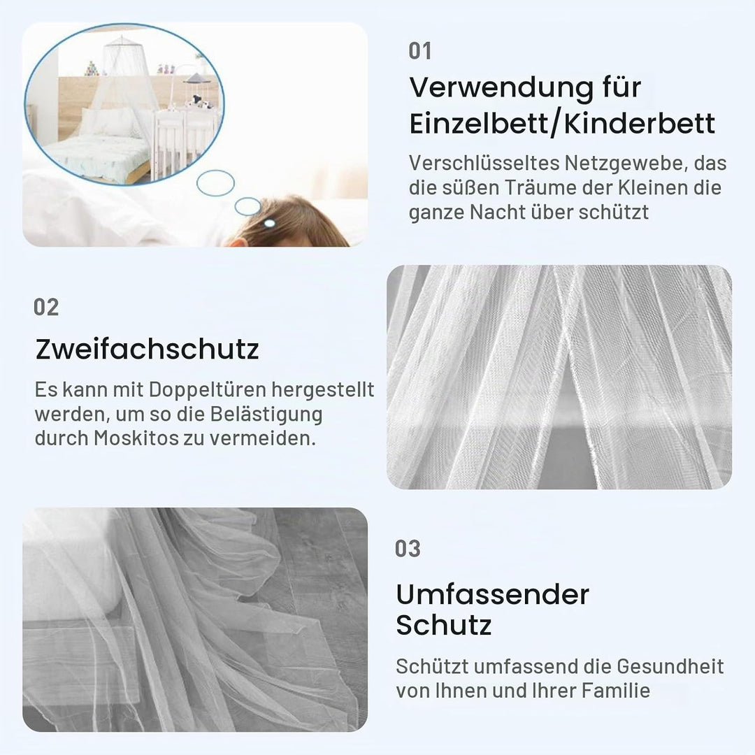 Moskitonetz Reise Mosquito Netz Bett 60 x 250 x 1100cm Feines Netz Mückennetz Bett mit Haken und Auf