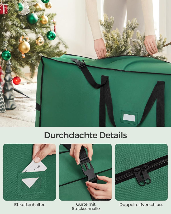SONGMICS Aufbewahrungstasche für Weihnachtsbaum, Tragetasche auf Rollen, für Bäume bis zu 274 cm, fü